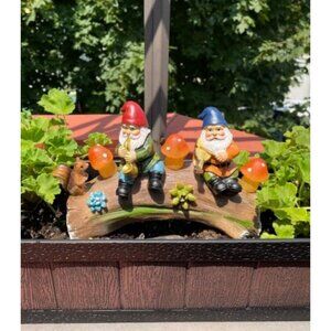 Gnome Garden Statue Funny Gnome Solar Mushroom Figurines, Resin Garden Gnomes